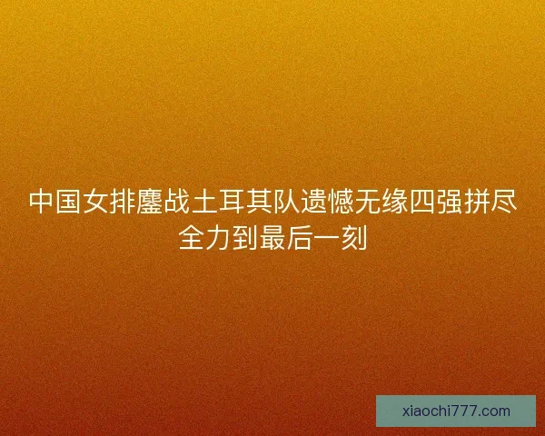 中国女排鏖战土耳其队遗憾无缘四强拼尽全力到最后一刻